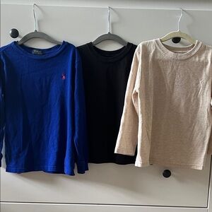 Kids Long Sleeve Trio - Blue, Black, Tan